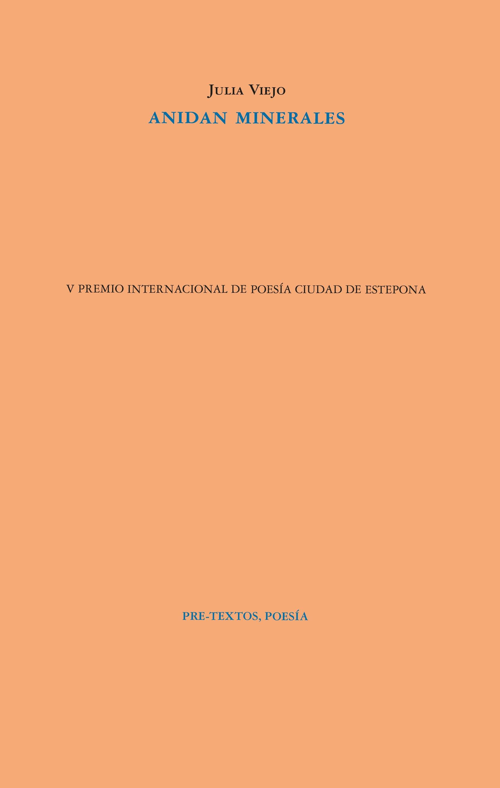 Anidan minerales  "V Pemio Internacional de Poesía Ciudad de Estepona "