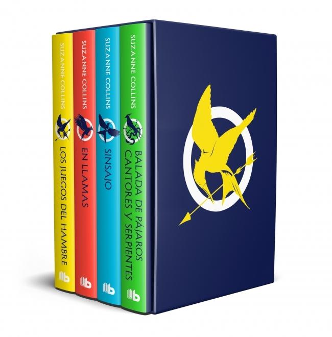 ESTUCHE LOS JUEGOS DEL HAMBRE "Contiene: los juegos del hambre   en llamas   sinsajo   balada de pájaro"