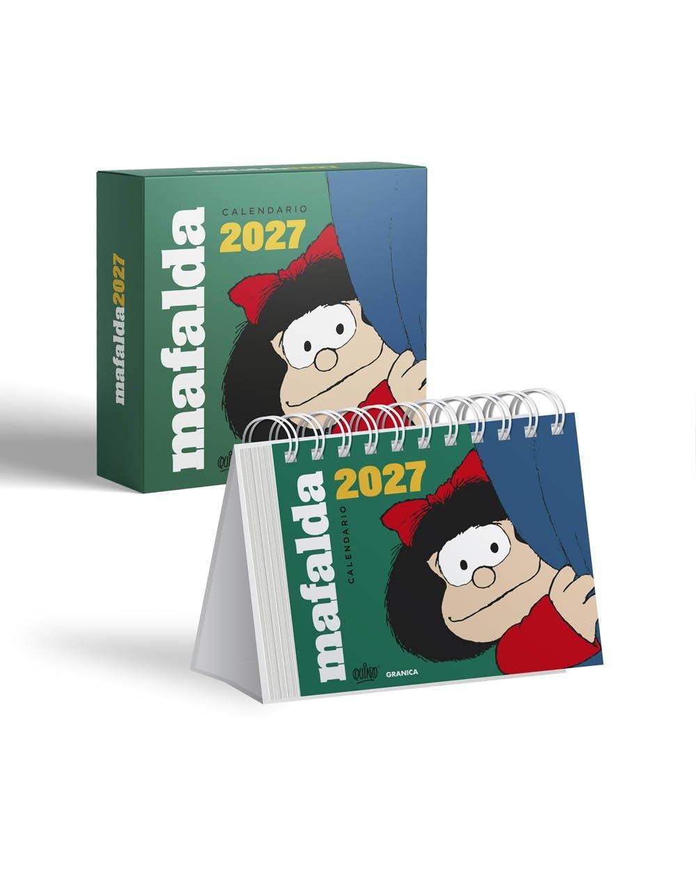 Mafalda 2027 calendario de escritorio  verde
